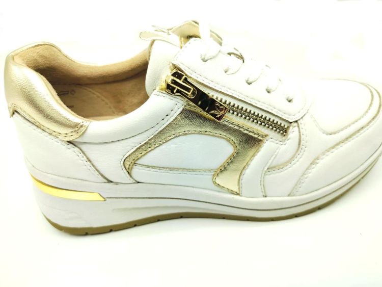 Caprice CAPR.SNEAKER LEDER WIT/GOUD ( 9-233OO-44 137 WHTTE/LT GOLD) - New Port