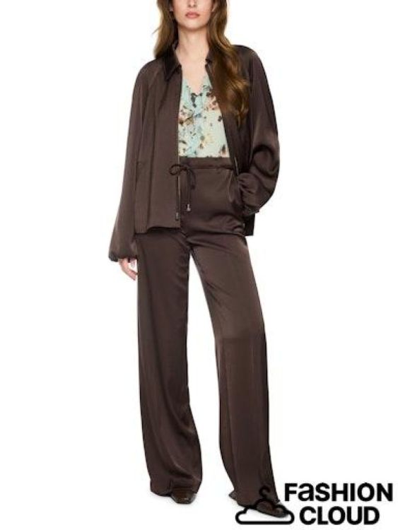 marccain collection MARCCAIN Coll Pants Chocolate Brown (BC 81.41 W60/697/Warri/ Wide Fit/ High W) - New Port