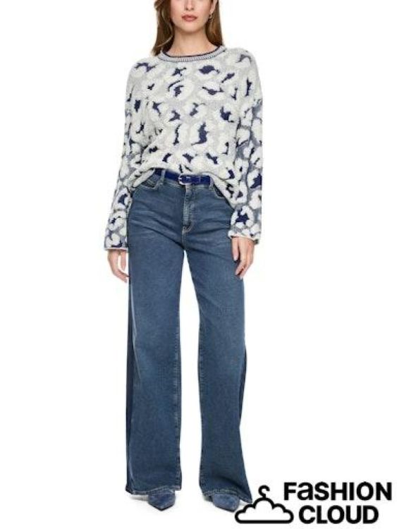marccain collection MARCCAIN Coll Trui Blauw/Ecru ( BC 41.02 M03/112 ) - New Port