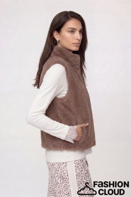 MONARI MONARI  Vest fake fur taupe                    ( 810033/579) - New Port