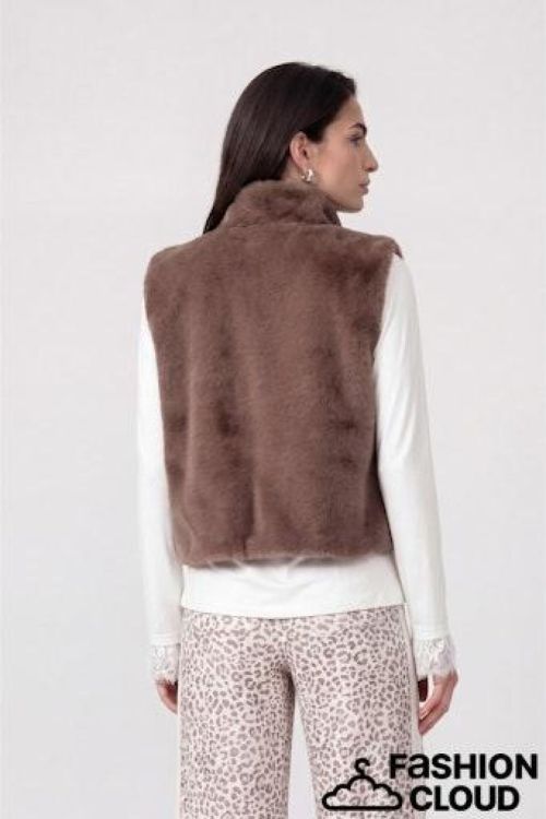 MONARI MONARI  Vest fake fur taupe                    ( 810033/579) - New Port