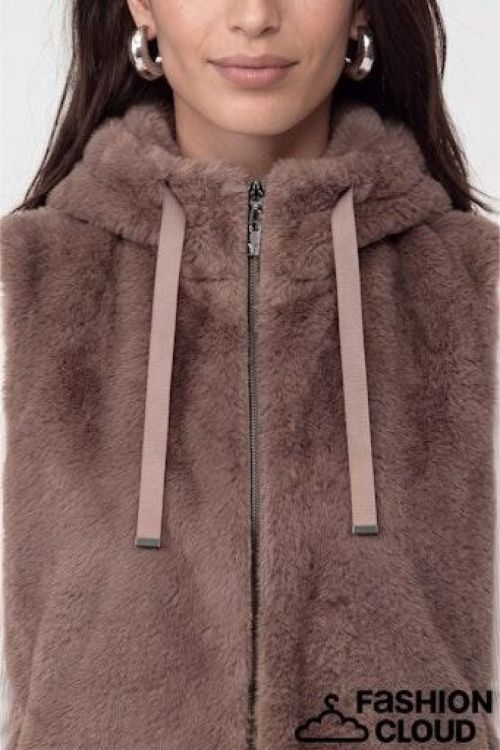 MONARI MONARI  Vest fake fur taupe                    ( 810033/579) - New Port