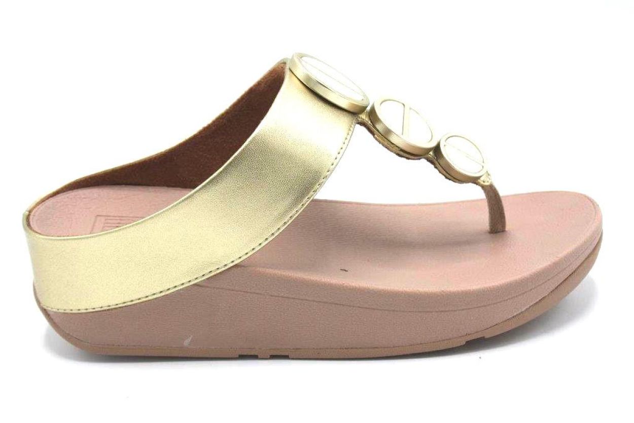 Fitflop FIT FLOP DAMES SLIPPER GOUDO (FE5-675 HALO MET.TRIM TP SAND PLATINO) - New Port