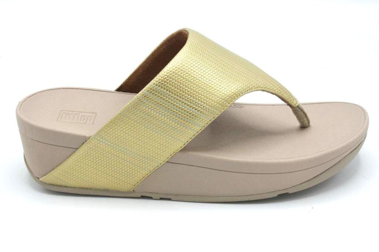 Fitflop FIT FLOP  SLIPPER OLIVE GOUD (D09-090 OLIVE TEXTUR.TOEP. PLATINO) - New Port