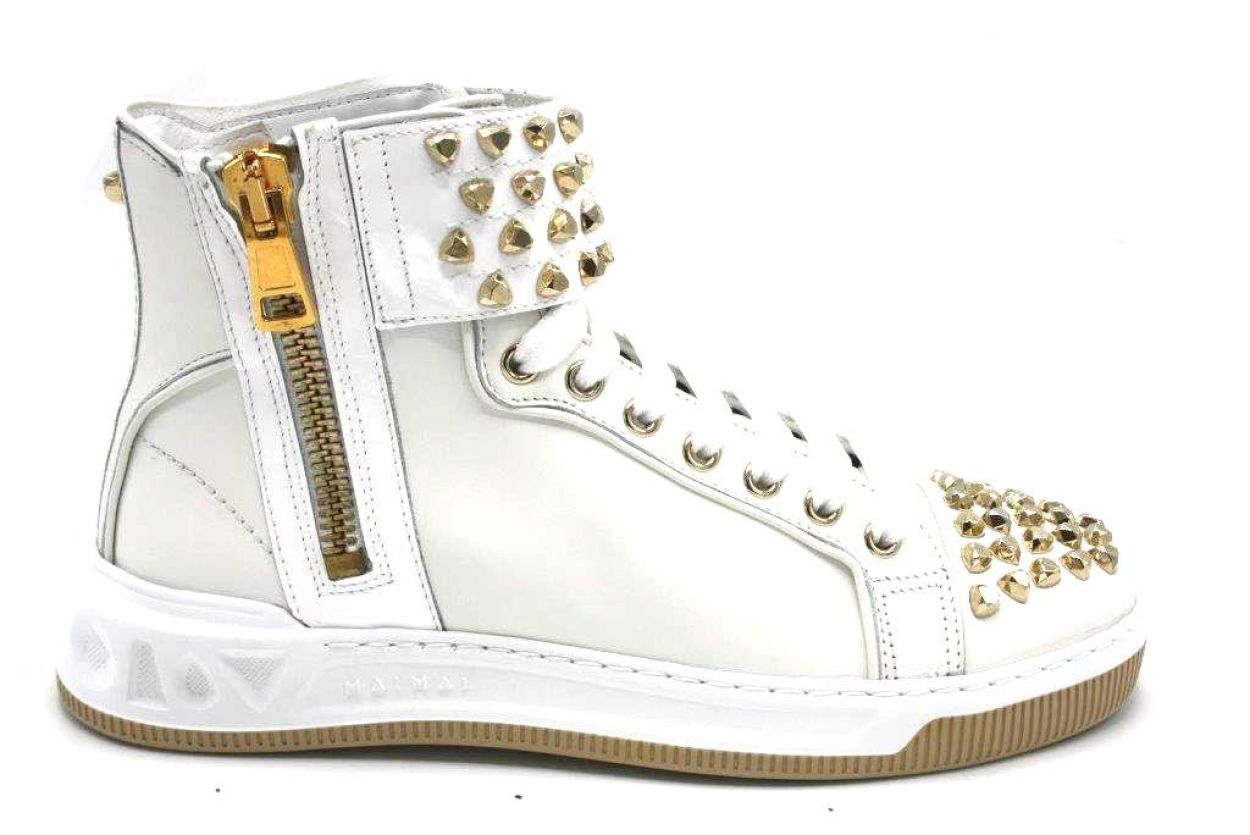 Maimai Maimai hoge sneaker wit goud (FREAKY WHITE 23BO8123C554) - New Port