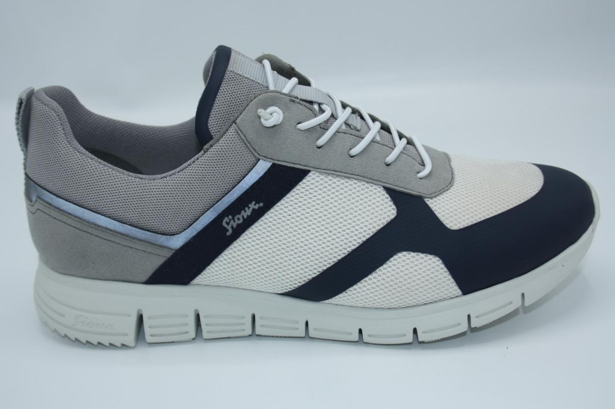 SIOUX SIOUX.HER.SNEAKER  WIT BLAUW (12781-MOKRUN.H-018 MESH MIX) - New Port